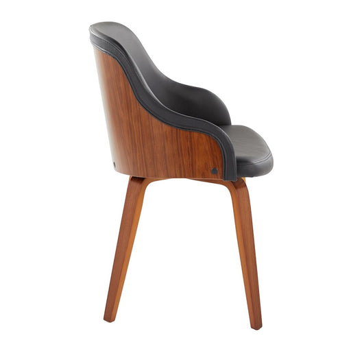 LumiSource Bacci Chair, Walnut Wood/Black PU