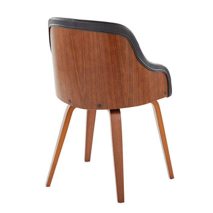 LumiSource Bacci Chair, Walnut Wood/Black PU