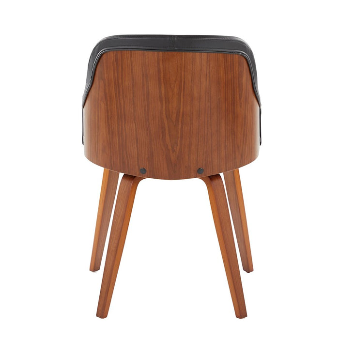 LumiSource Bacci Chair, Walnut Wood/Black PU