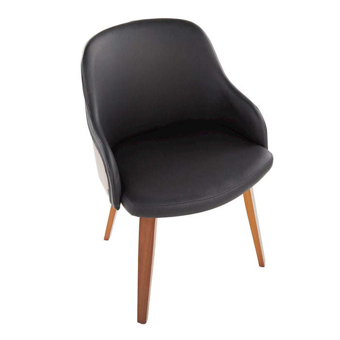 LumiSource Bacci Chair, Walnut Wood/Black PU