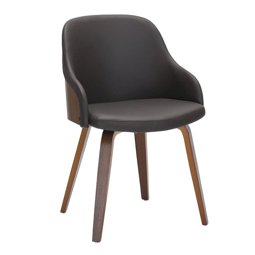 LumiSource Bacci Chair, Walnut Wood/Brown PU - CH-BCCIWLPUBN