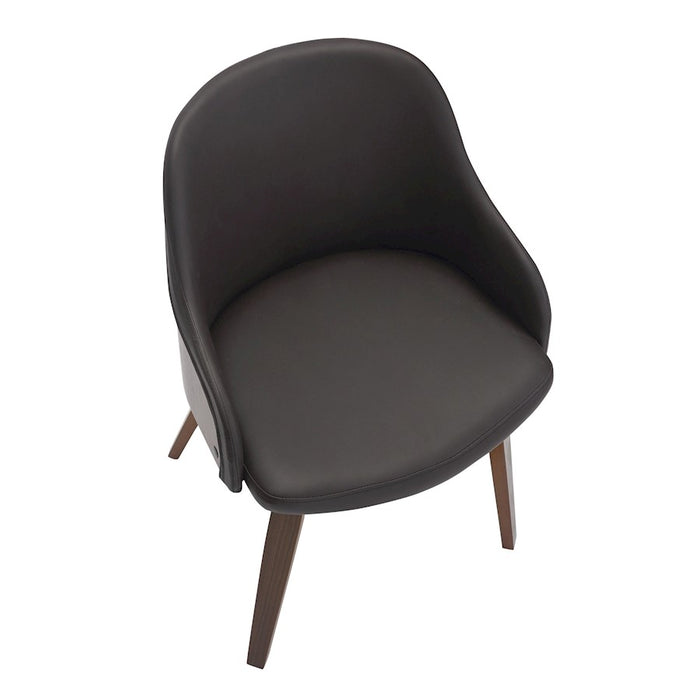 LumiSource Bacci Chair, Walnut Wood/Brown PU