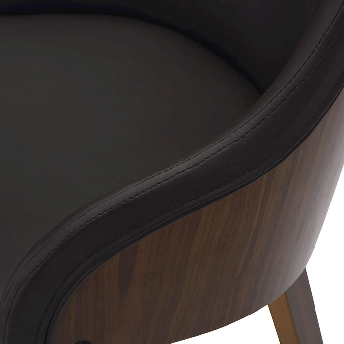 LumiSource Bacci Chair, Walnut Wood/Brown PU