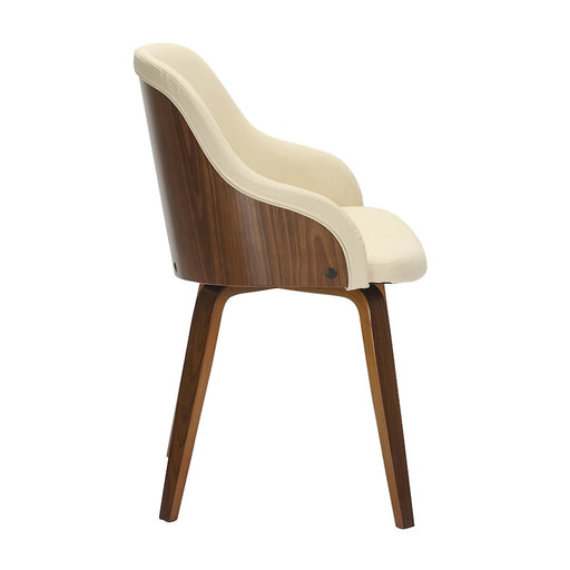 LumiSource Bacci Chair, Walnut Wood/Cream PU
