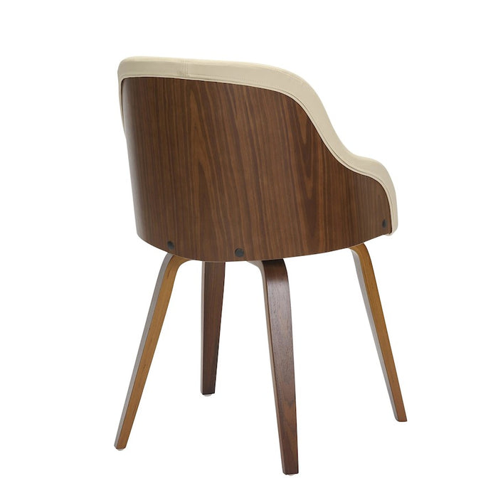 LumiSource Bacci Chair, Walnut Wood/Cream PU