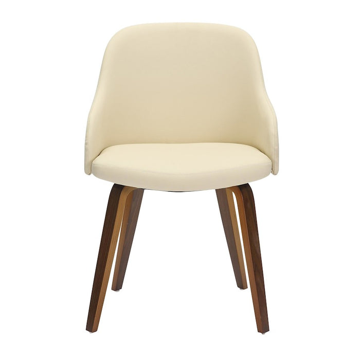 LumiSource Bacci Chair, Walnut Wood/Cream PU