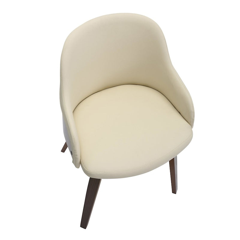 LumiSource Bacci Chair, Walnut Wood/Cream PU