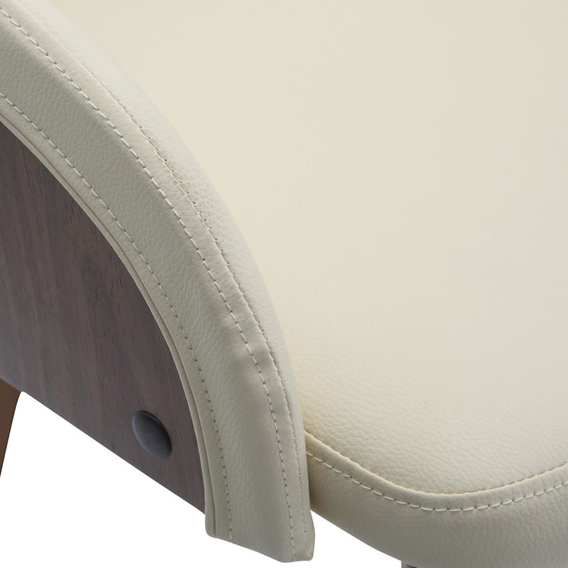 LumiSource Bacci Chair, Walnut Wood/Cream PU