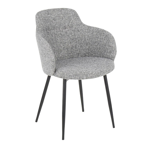 LumiSource Boyne Chair | Black Metal and Grey Noise Fabric | Dining Room & Accent Seating | 22 x 22 x 33 in | Model CH-BOYNEBKDGY