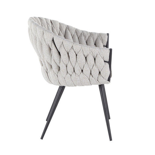 LumiSource Braided Matisse Chair, Black/Cream Fabric/Grey PU