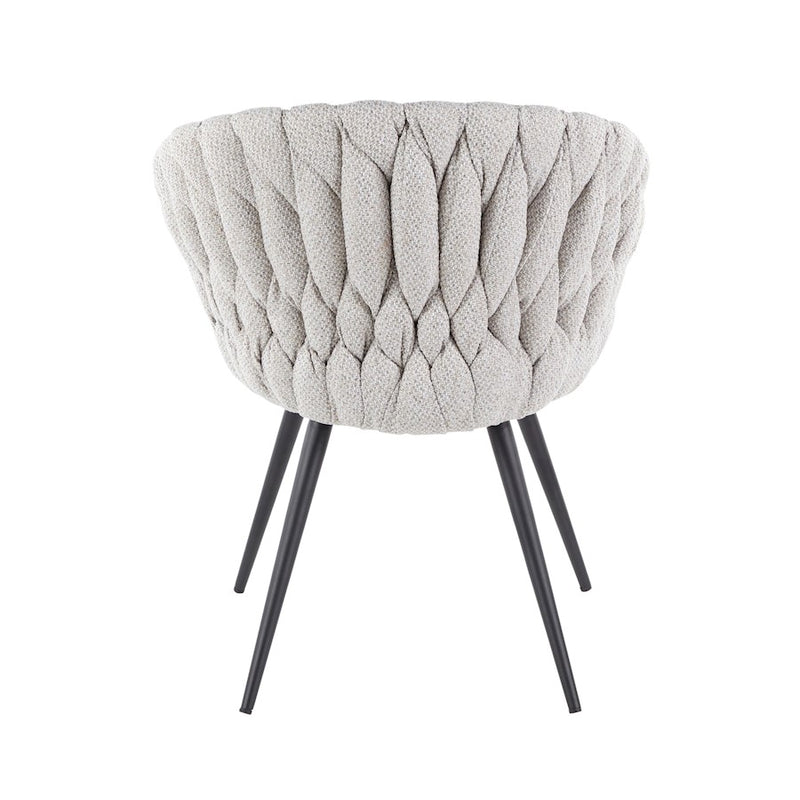 LumiSource Braided Matisse Chair, Black/Cream Fabric/Grey PU
