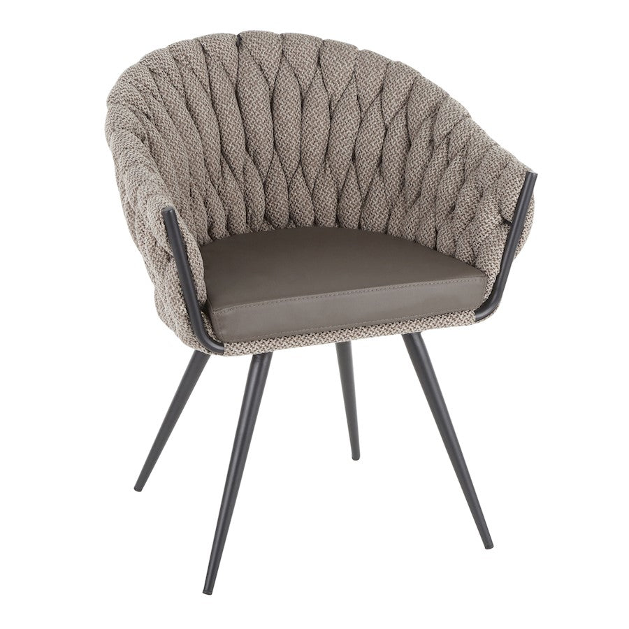 LumiSource Matisse Chair, Black Frame/Grey PU