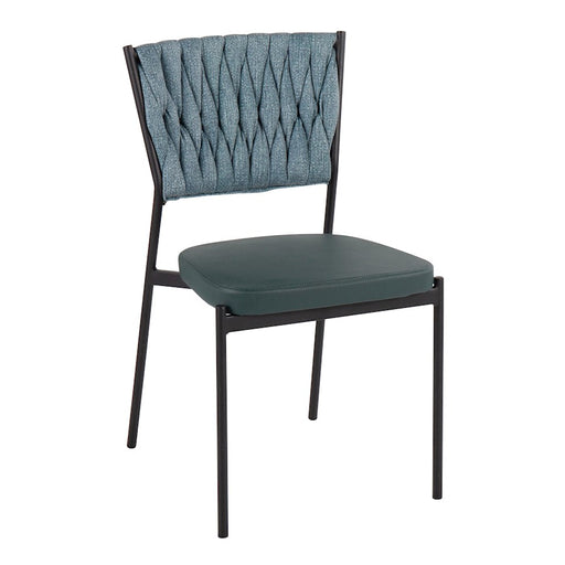 LumiSource Braided Tania Chair, Set of 2, Black/Green