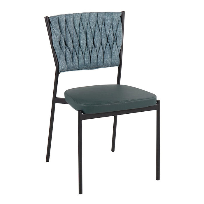 LumiSource Braided Tania Chair, Set of 2, Black/Green