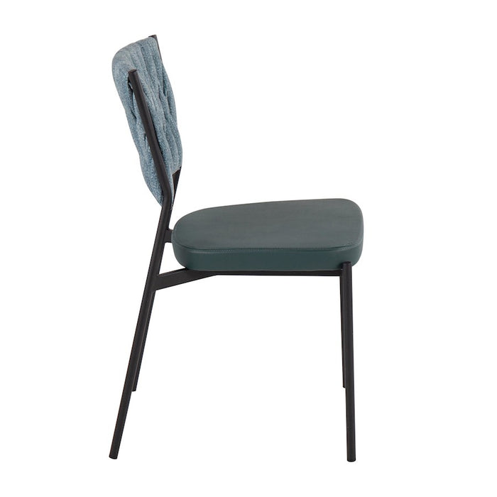 LumiSource Braided Tania Chair, Set of 2, Black/Green