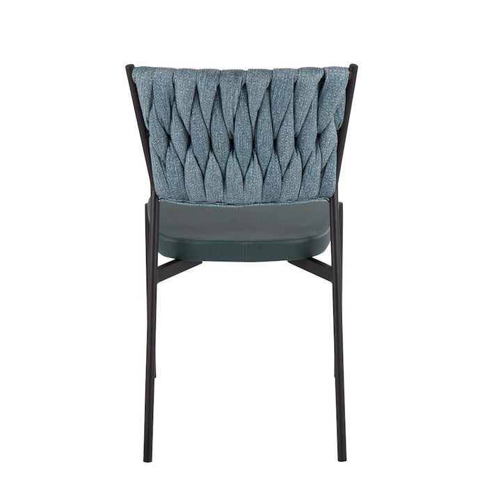 LumiSource Braided Tania Chair, Set of 2, Black/Green