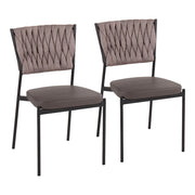 LumiSource Braided Tania Chair, Set/2, Black/Grey/Brown - CH-BRAIDTANIABKGYLBN2