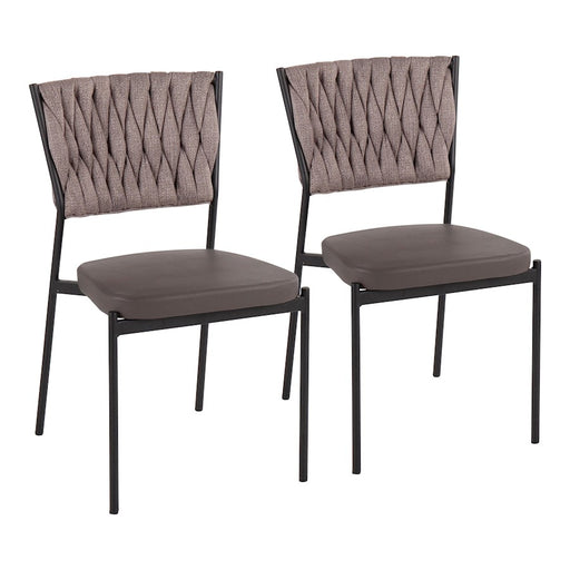 LumiSource Braided Tania Chair, Set/2, Black/Grey/Brown - CH-BRAIDTANIABKGYLBN2