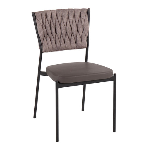 LumiSource Braided Tania Chair, Set of 2, Black/Grey/Brown
