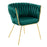 LumiSource Braided Renee Chair in Gold Metal/Green Velvet - CH-BRDRENEEAUVGN