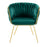 LumiSource Braided Renee Chair in Gold Metal/Green Velvet