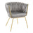 LumiSource Braided Renee Chair in Gold Metal/Silver Velvet - CH-BRDRENEEAUVSV