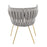 LumiSource Braided Renee Chair in Gold Metal/Silver Velvet