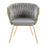 LumiSource Braided Renee Chair in Gold Metal/Silver Velvet
