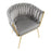 LumiSource Braided Renee Chair in Gold Metal/Silver Velvet