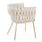 LumiSource Braided Renee Chair in Gold Metal/White Velvet