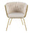 LumiSource Braided Renee Chair in Gold Metal/White Velvet