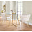 LumiSource Braided Renee Chair in Gold Metal/White Velvet