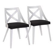 LumiSource Charlotte Chair, Set of 2, White/Charcoal - CH-CHARLOTWTXTCHAR2