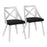 LumiSource Charlotte Chair, Set of 2, White/Charcoal - CH-CHARLOTWTXTCHAR2