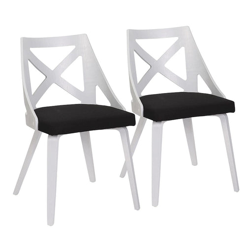 LumiSource Charlotte Chair, Set of 2, White/Charcoal - CH-CHARLOTWTXTCHAR2
