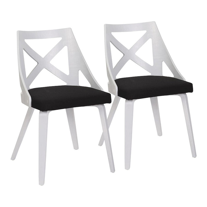 LumiSource Charlotte Chair, Set of 2, White/Charcoal - CH-CHARLOTWTXTCHAR2