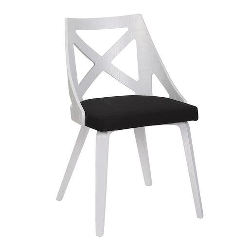 LumiSource Charlotte Chair, Set of 2, White/Charcoal