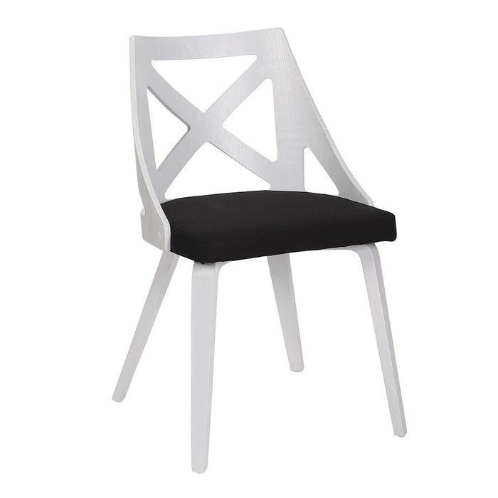 LumiSource Charlotte Chair, Set of 2, White/Charcoal