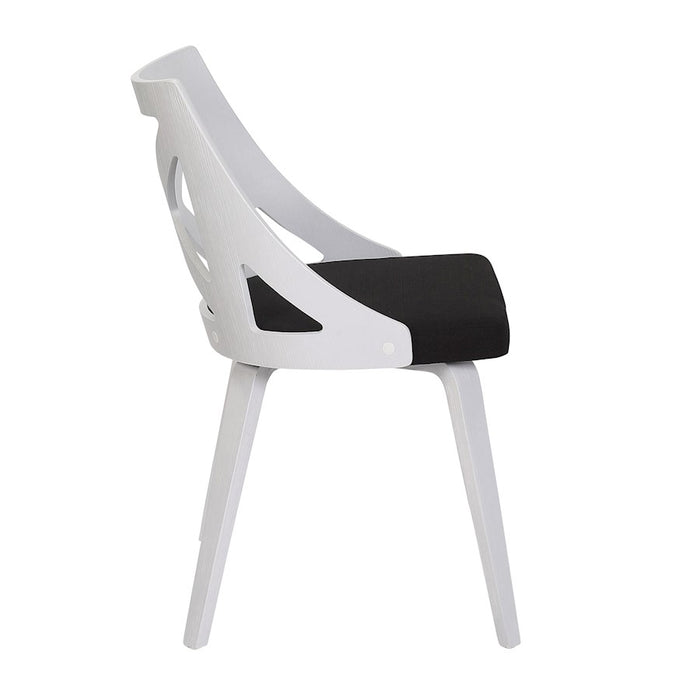 LumiSource Charlotte Chair, Set of 2, White/Charcoal