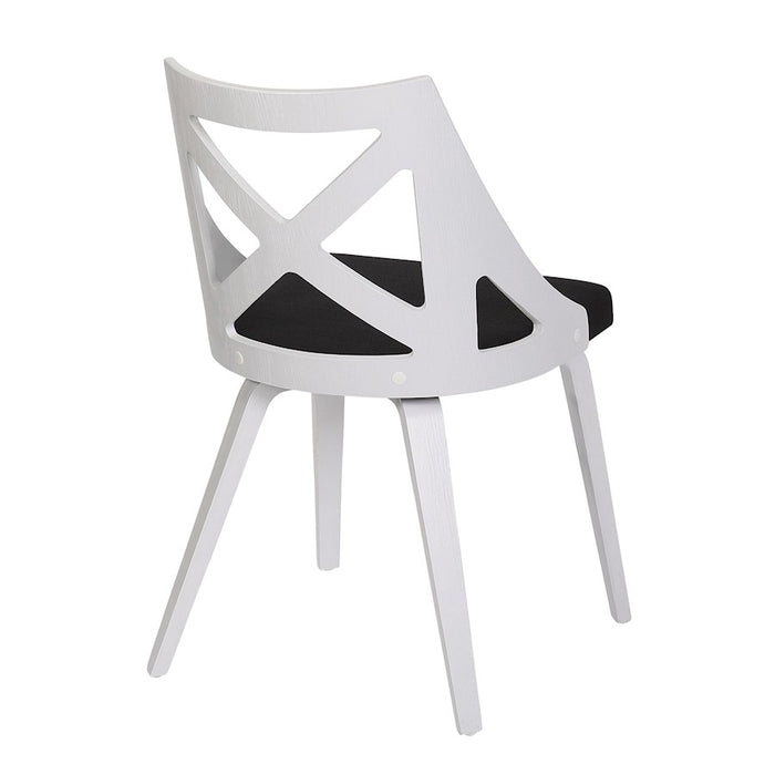 LumiSource Charlotte Chair, Set of 2, White/Charcoal