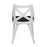 LumiSource Charlotte Chair, Set of 2, White/Charcoal