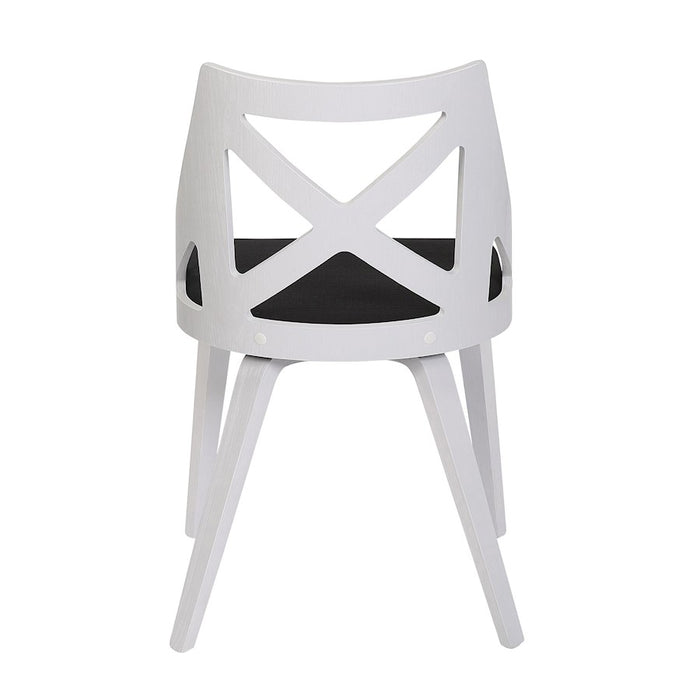 LumiSource Charlotte Chair, Set of 2, White/Charcoal