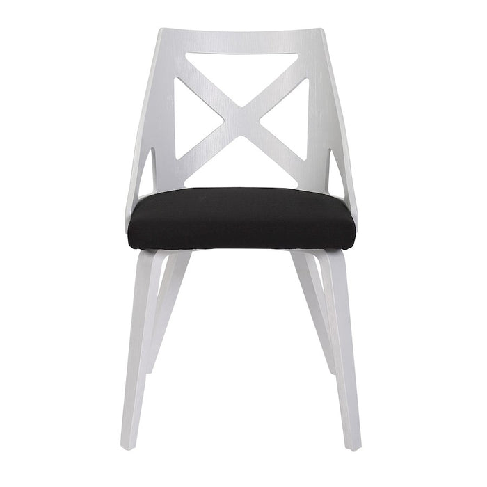 LumiSource Charlotte Chair, Set of 2, White/Charcoal