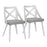 LumiSource Charlotte Chair, Set of 2, White Textured/Grey - CH-CHARLOTWTXTLGY2