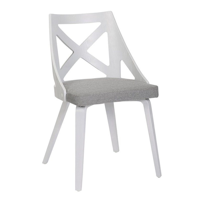 LumiSource Charlotte Chair, Set of 2, White Textured/Grey