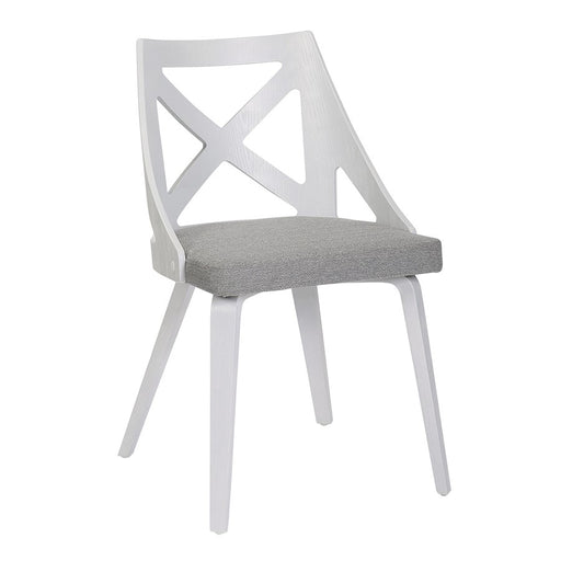 LumiSource Charlotte Chair, Set of 2, White Textured/Grey