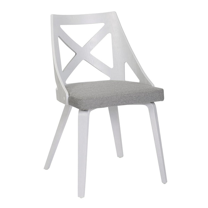LumiSource Charlotte Chair, Set of 2, White Textured/Grey