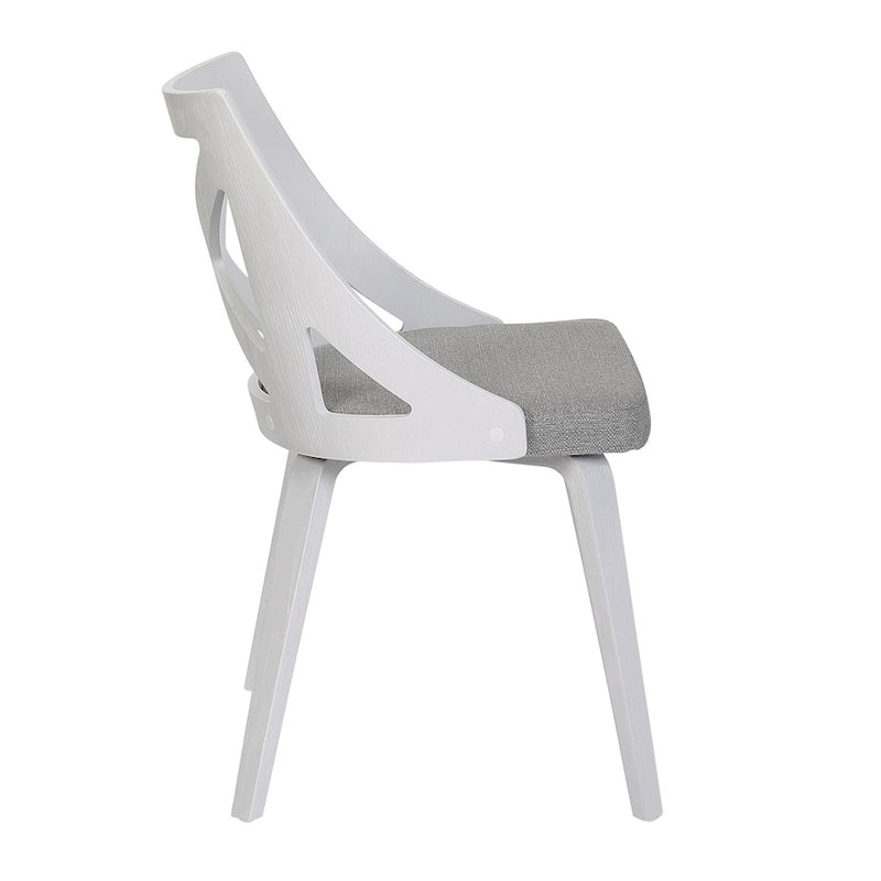 LumiSource Charlotte Chair, Set of 2, White Textured/Grey