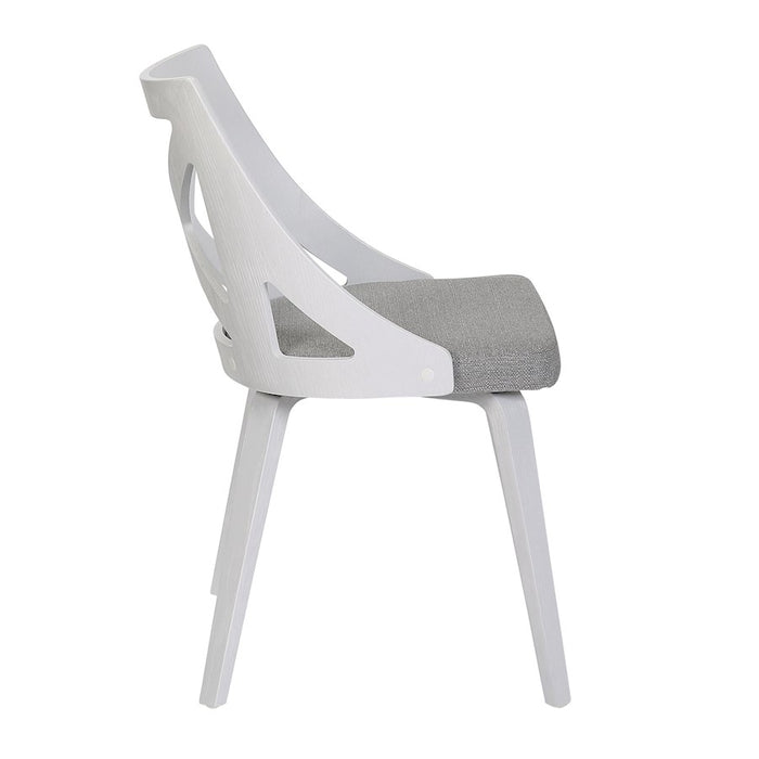 LumiSource Charlotte Chair, Set of 2, White Textured/Grey