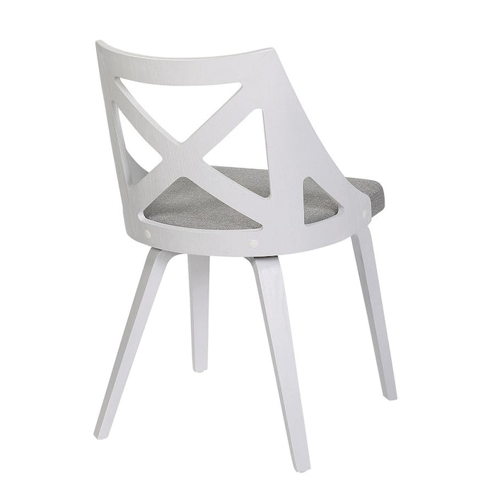 LumiSource Charlotte Chair, Set of 2, White Textured/Grey
